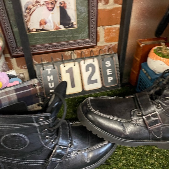 Cadillac Men's Army Black Carpenter Boots Size - Picture 3 of 13